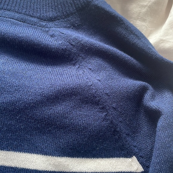 blue and white striped sweater, wool material, - Picture 3 of 7